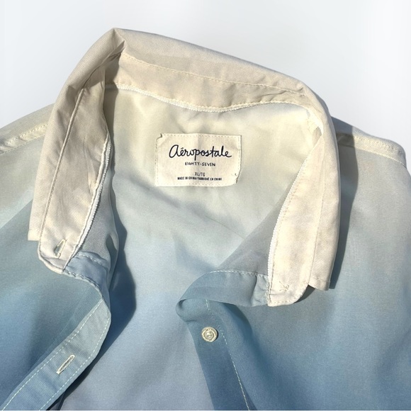 ๐ข5/$25 Aeropostale Sheer Button Down Blue Blouse Sleeveless Collar - Picture 6 of 10